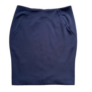 NWT Bar III Classic Navy Blue Knit Back Slit Pencil Skirt Women's Size 6